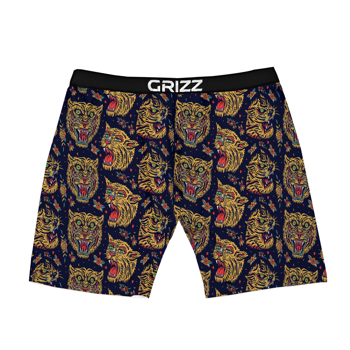 Tigers Head Tattoo Print Pattern Boxer Briefs-grizzshop