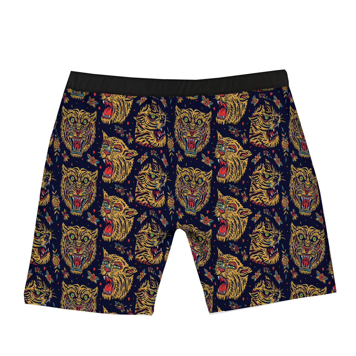 Tigers Head Tattoo Print Pattern Boxer Briefs-grizzshop