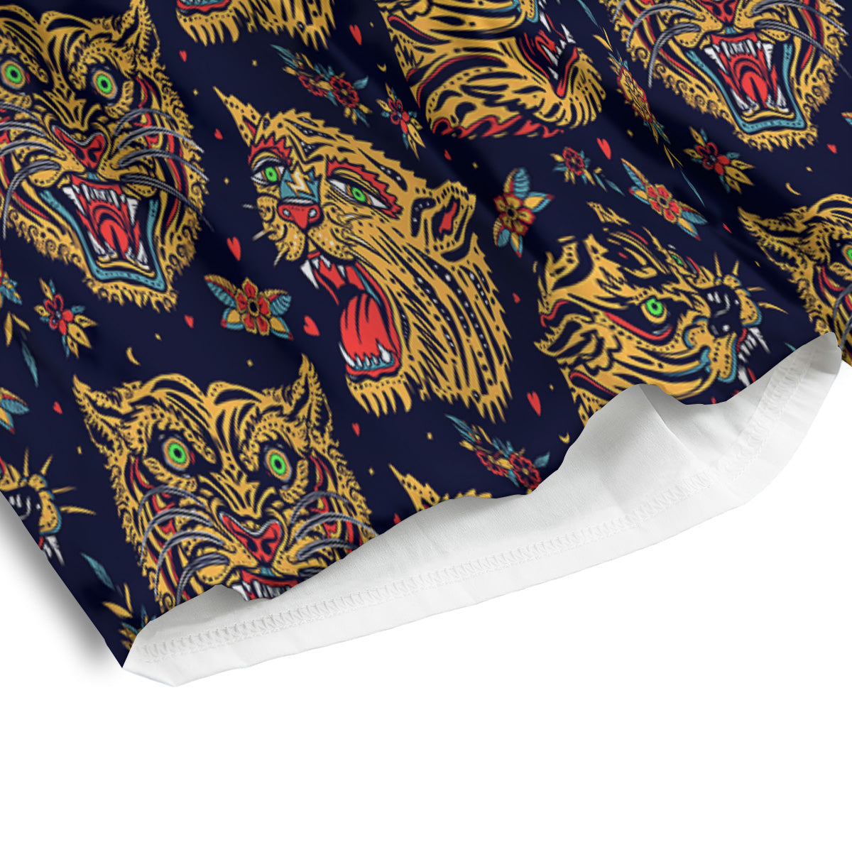 Tigers Head Tattoo Print Pattern Men's Athletic Shorts