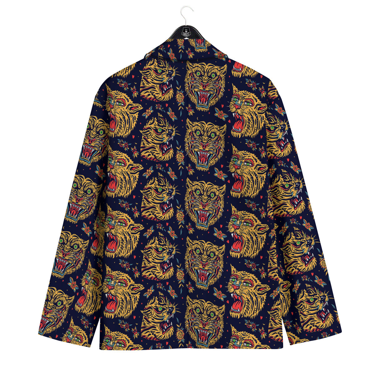 Tigers Head Tattoo Print Pattern Men's Sport Coat-grizzshop