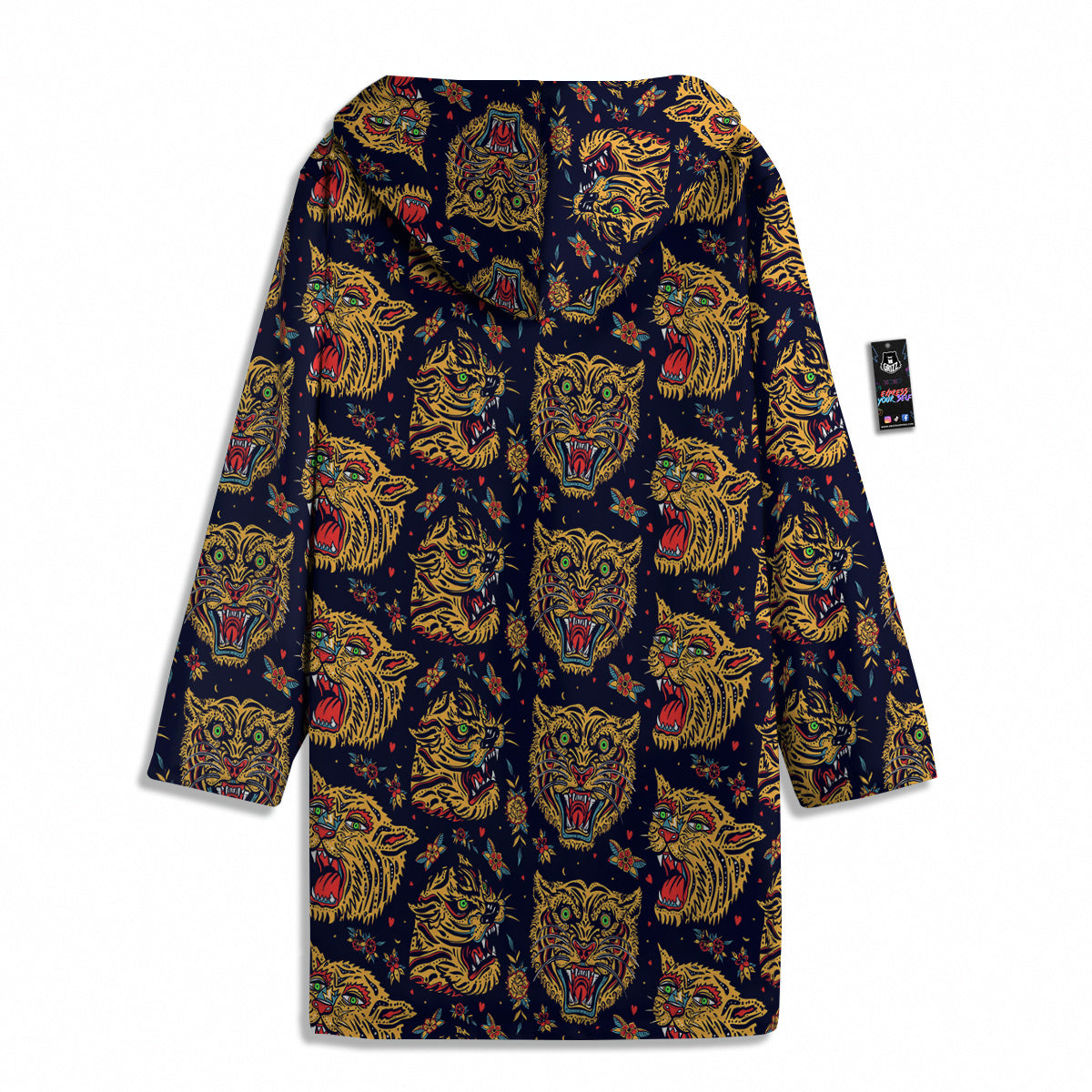 Tigers Head Tattoo Print Pattern Men's Windbreaker Jacket-grizzshop