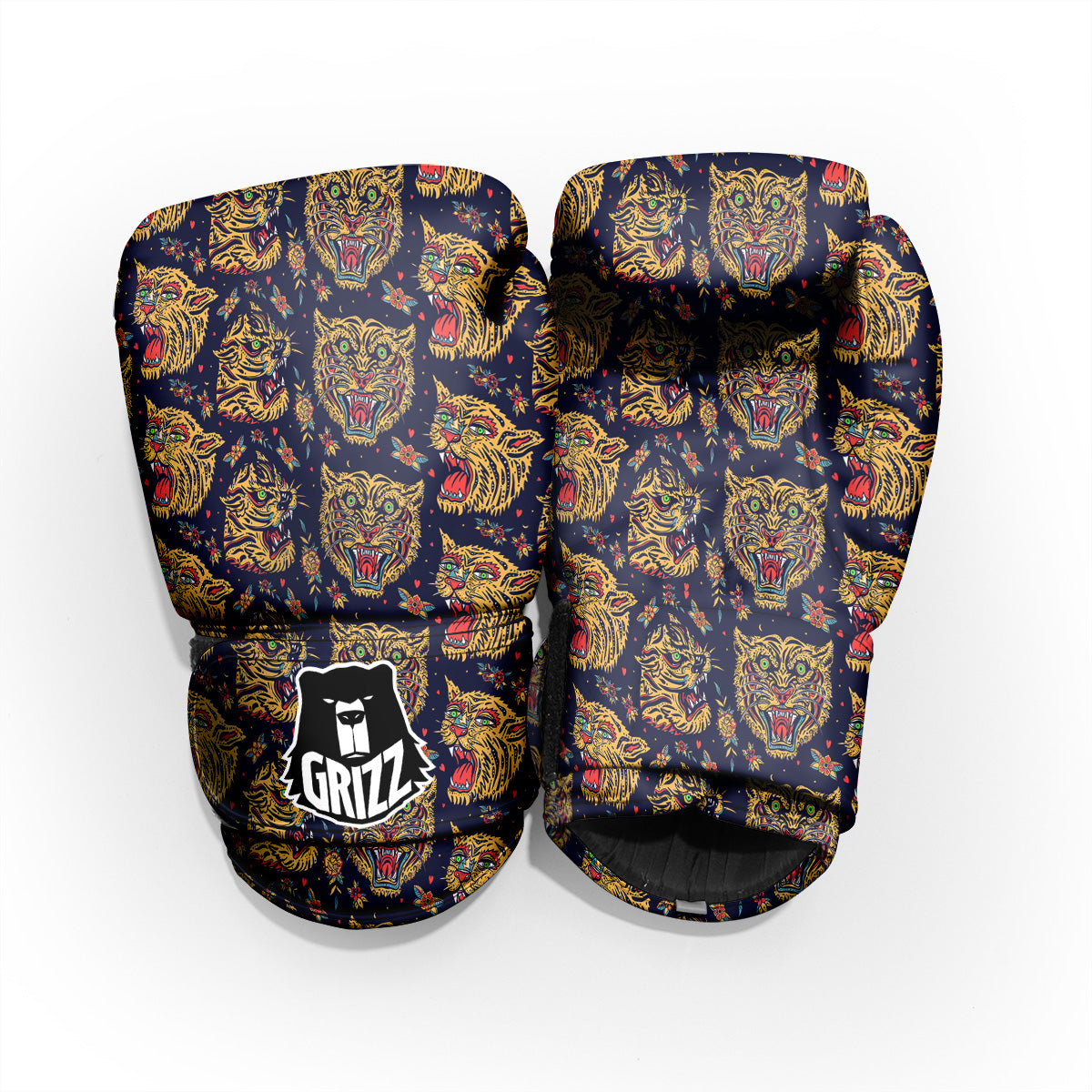 Tigers Head Tattoo Print Pattern Pro Boxing Glove