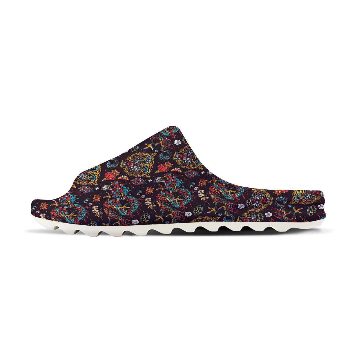 Tigers And Dragons Colorful Tattoo Print Pattern Sandals-grizzshop