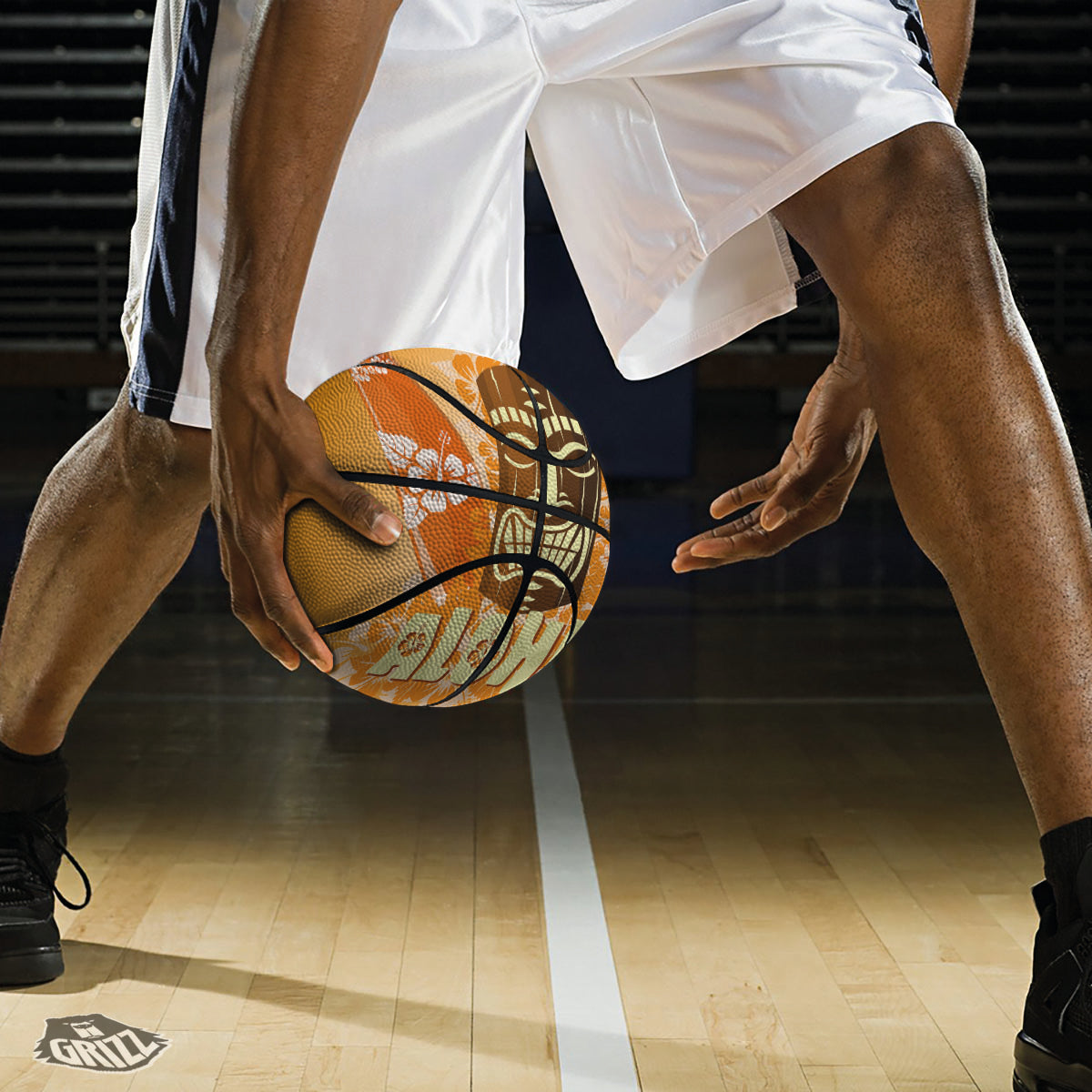 Tiki Aloha Print Basketball-grizzshop