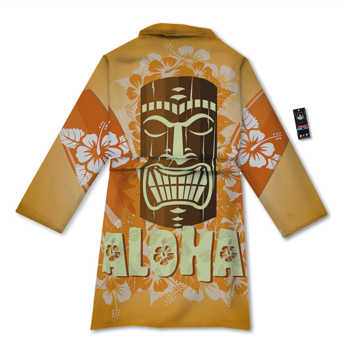 Tiki Aloha Print Bathrobe-grizzshop