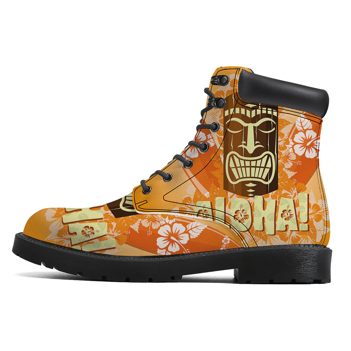 Tiki Aloha Print Boots-grizzshop