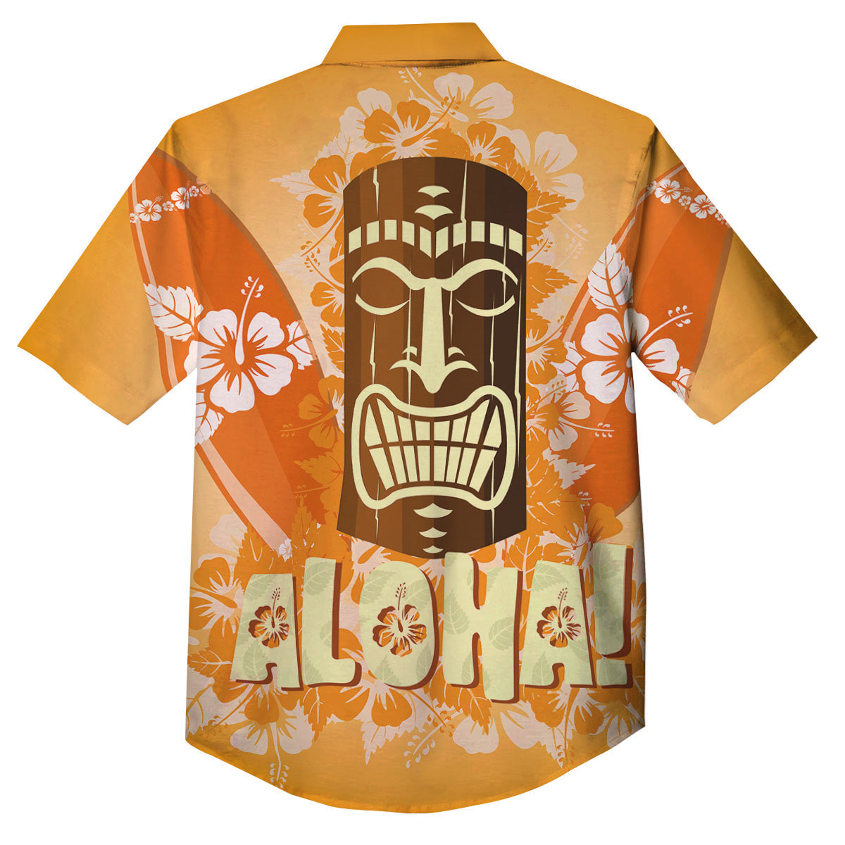 Tiki Aloha Print Button Up Shirt-grizzshop
