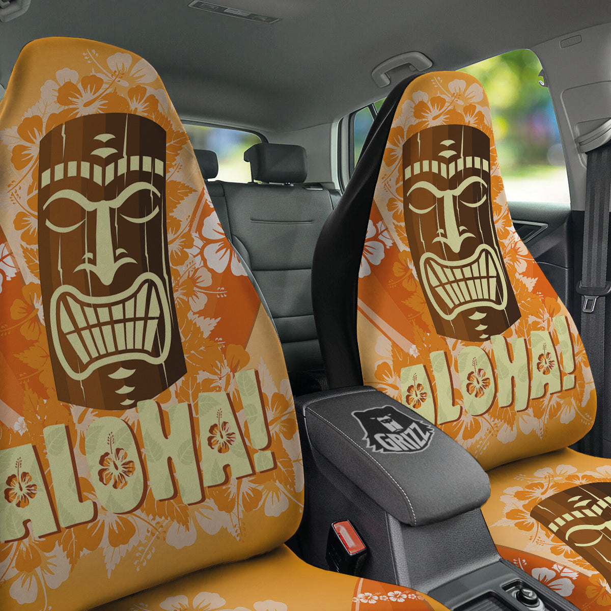 Tiki Aloha Print Car Seat Covers-grizzshop