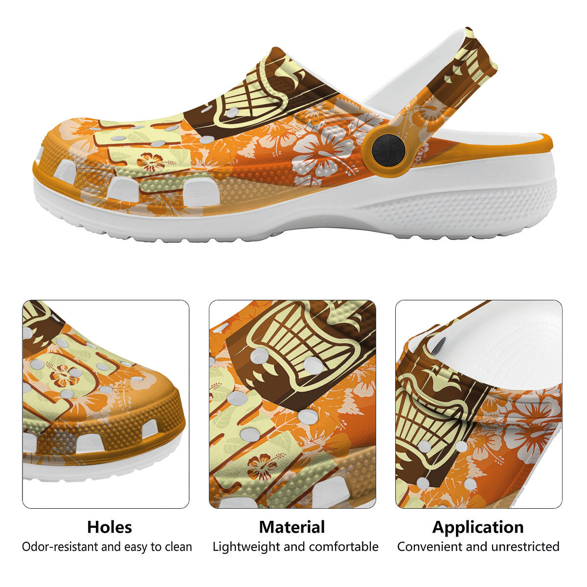 Tiki Aloha Print Clog-grizzshop