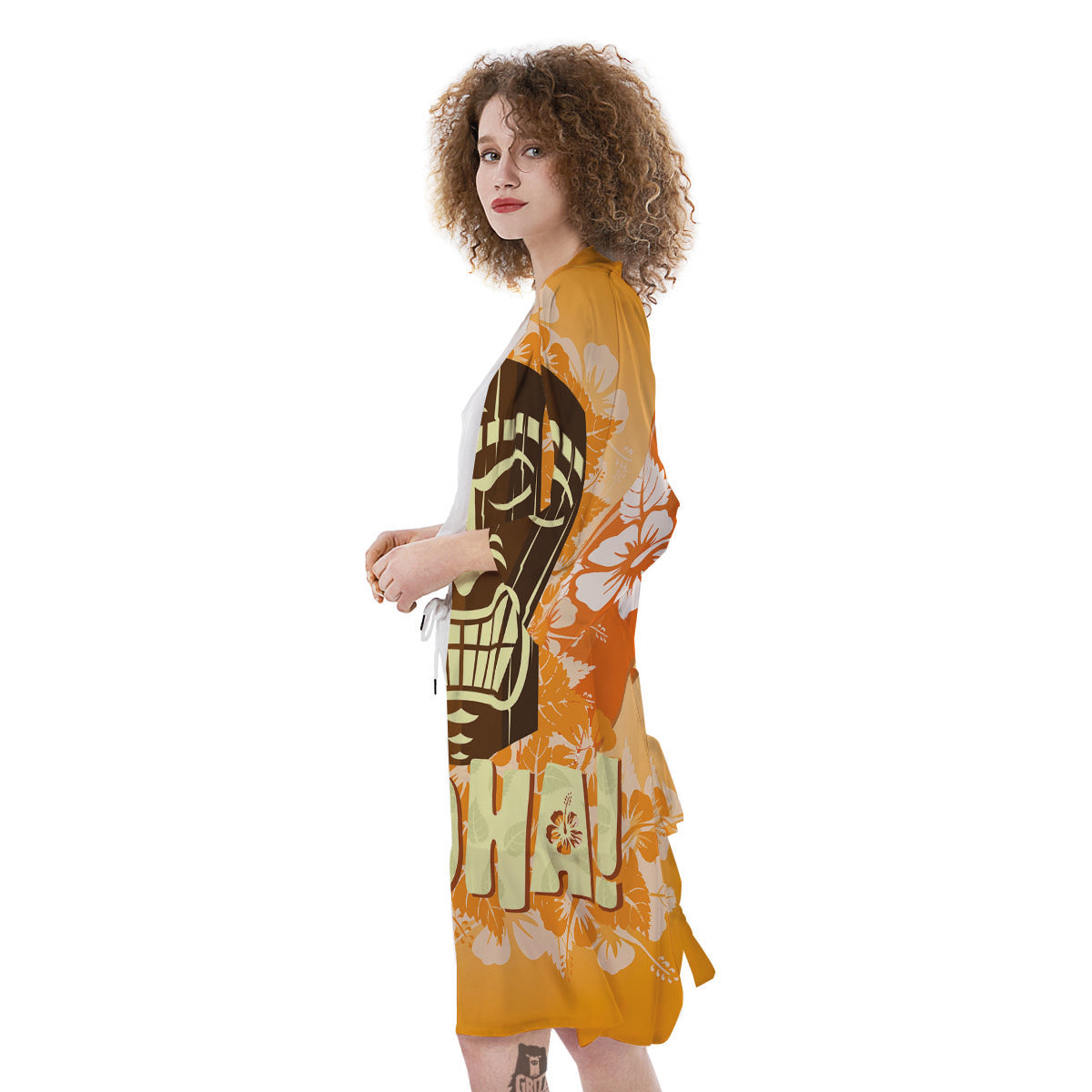 Tiki Aloha Print Kimono-grizzshop