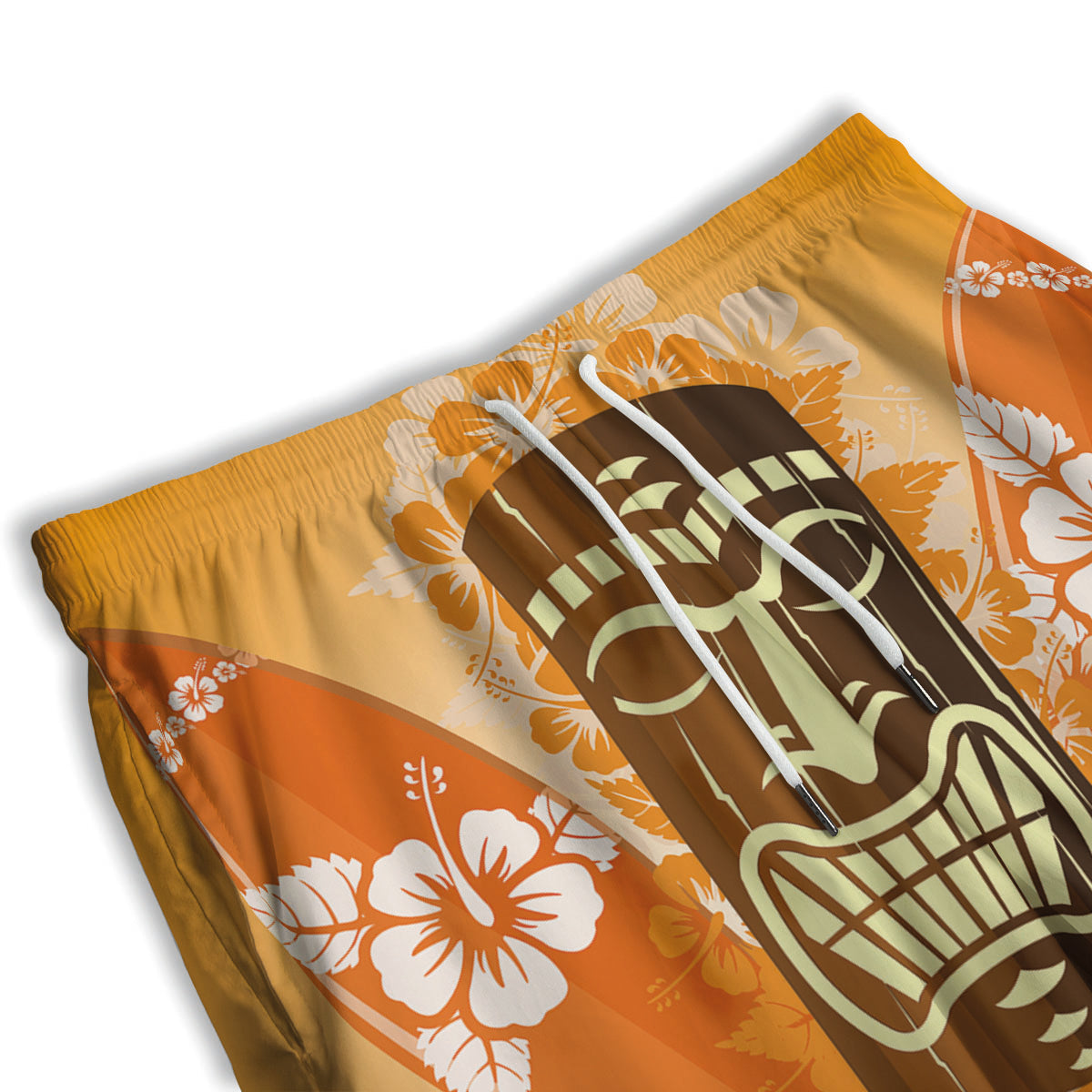 Tiki Aloha Print Men's Athletic Shorts
