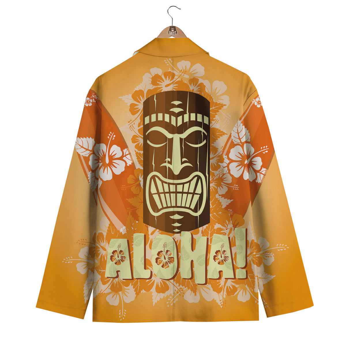 Tiki Aloha Print Men's Blazer-grizzshop