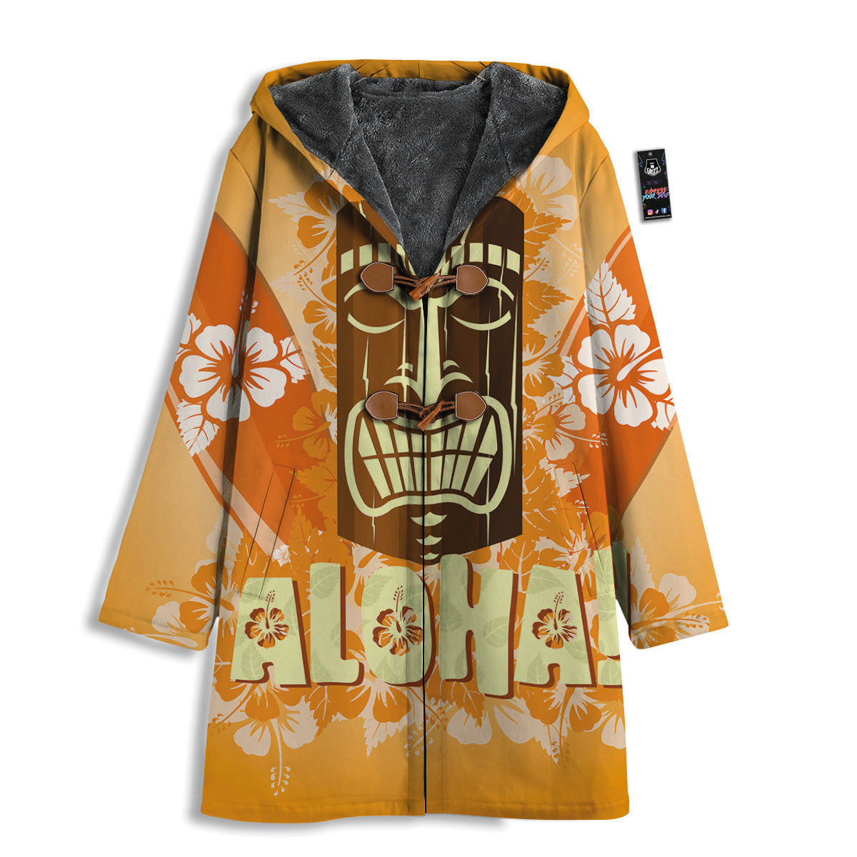 Tiki Aloha Print Men's Windbreaker Jacket-grizzshop