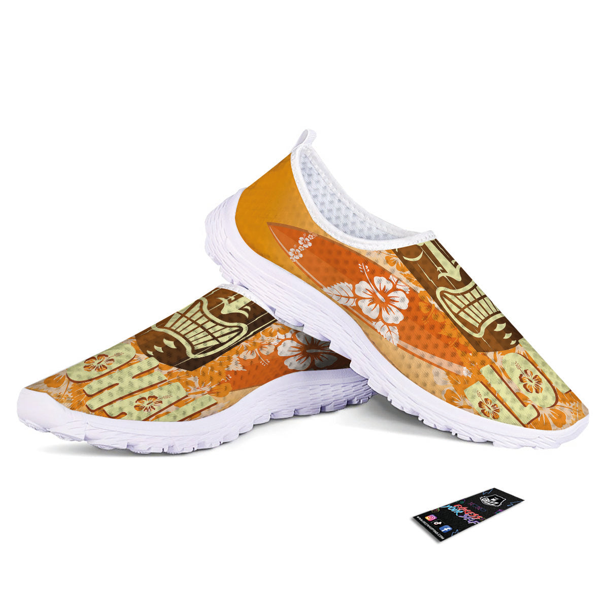 Tiki Aloha Print Nurse Shoes-grizzshop