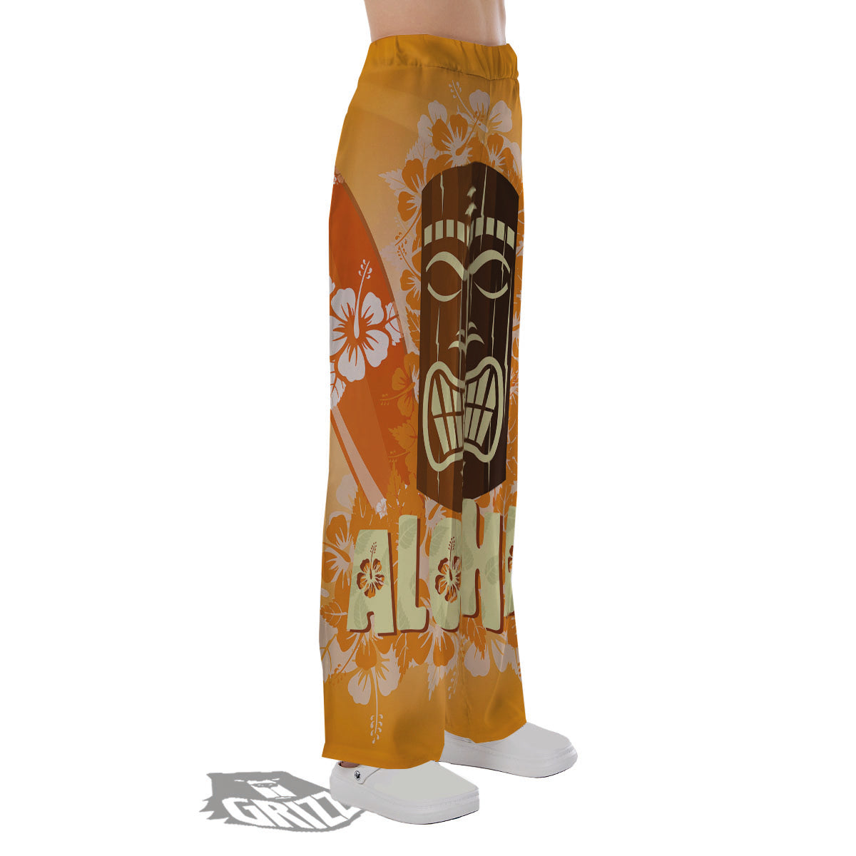 Tiki Aloha Print Pajama Pants-grizzshop