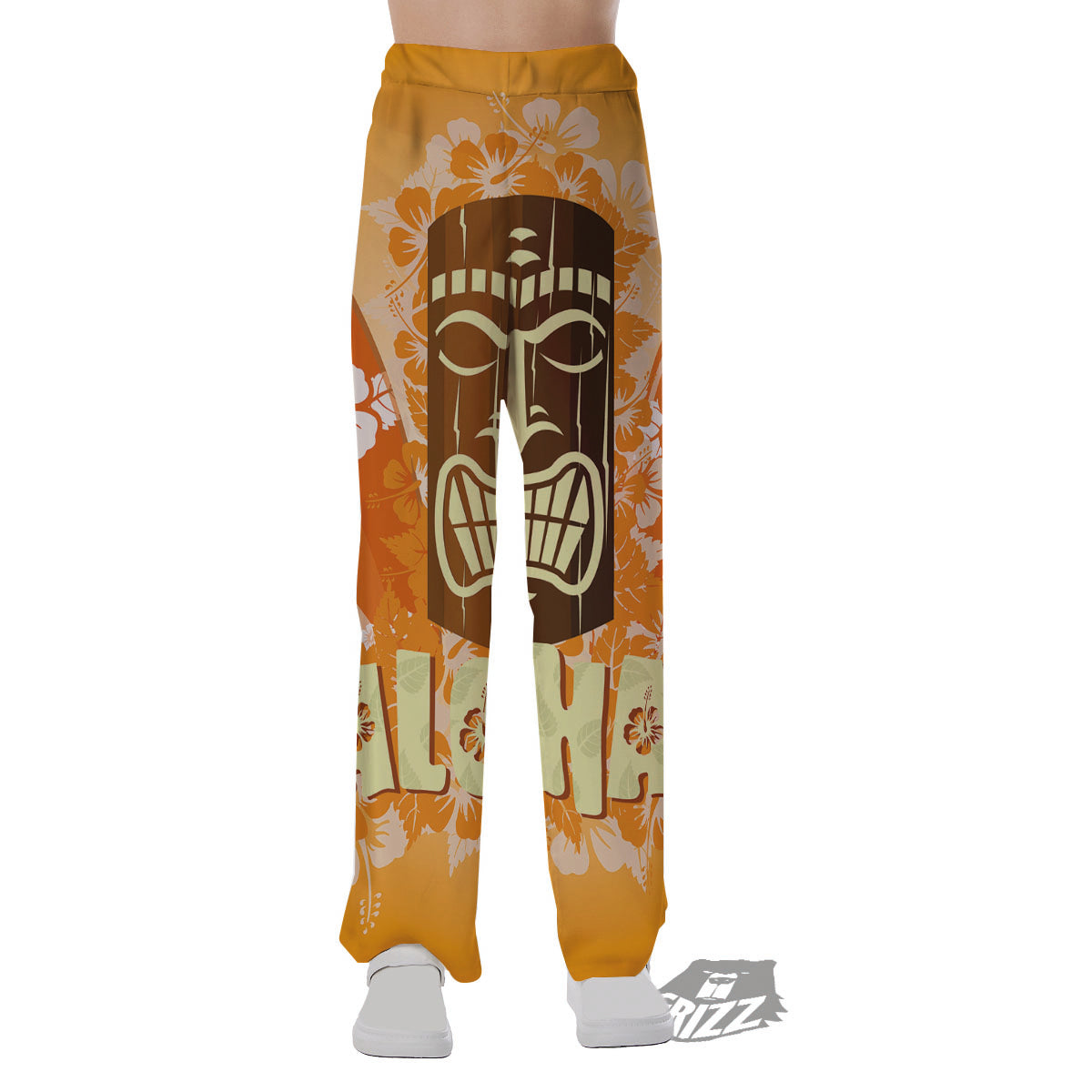 Tiki Aloha Print Pajama Pants-grizzshop
