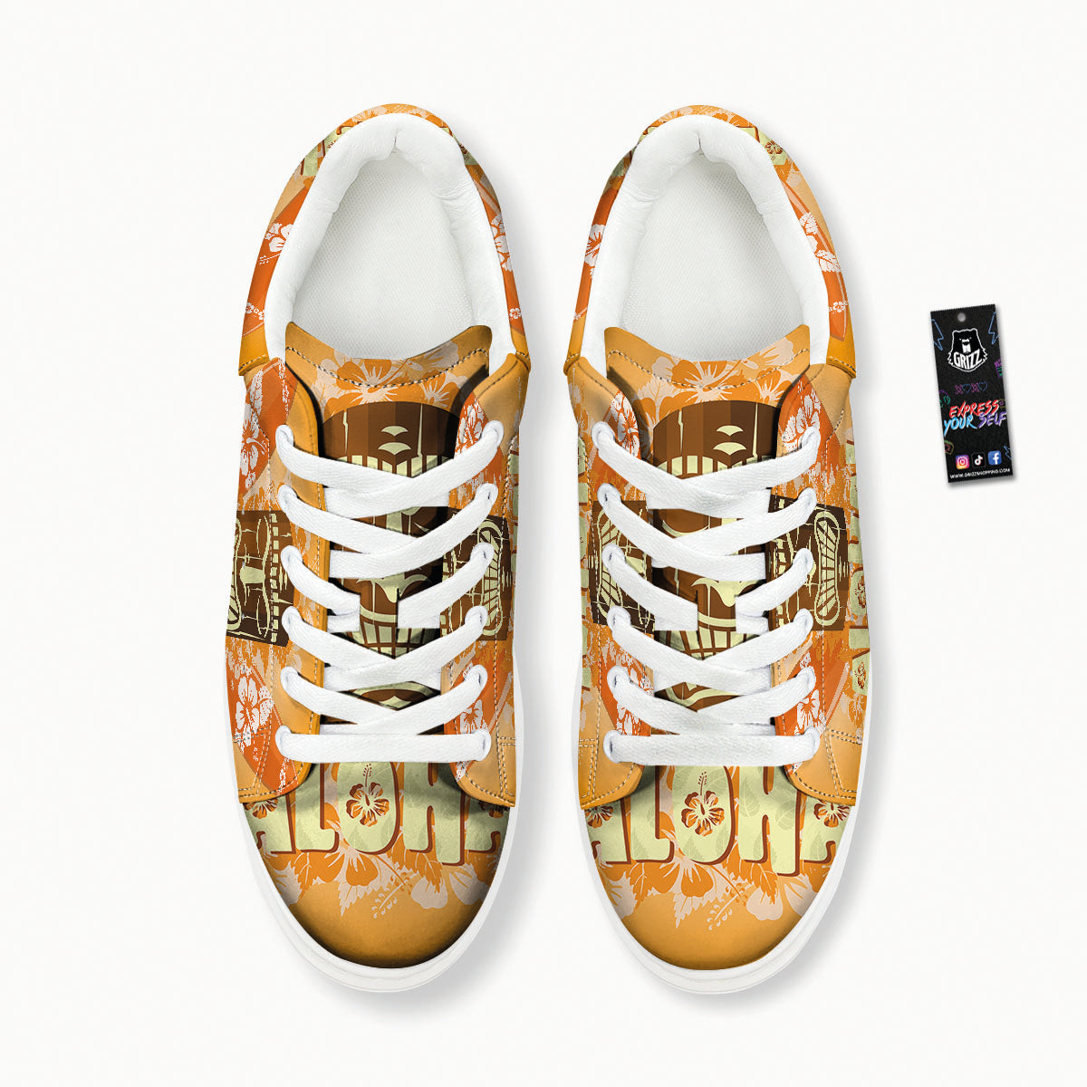 Tiki Aloha Print Platform Shoes-grizzshop