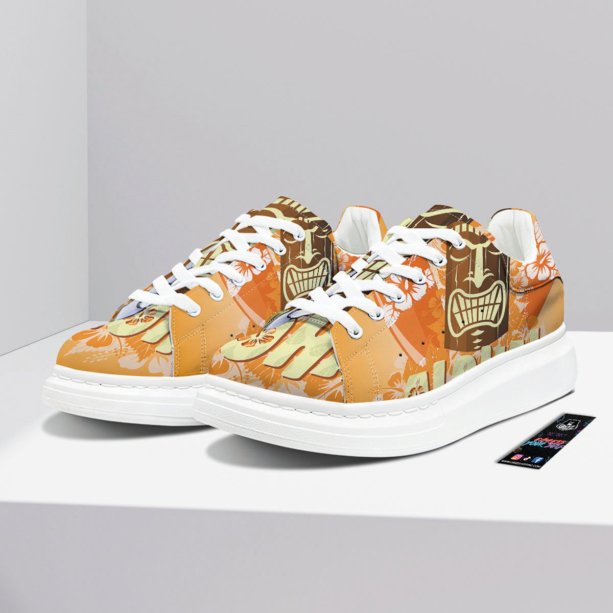 Tiki Aloha Print Platform Shoes-grizzshop