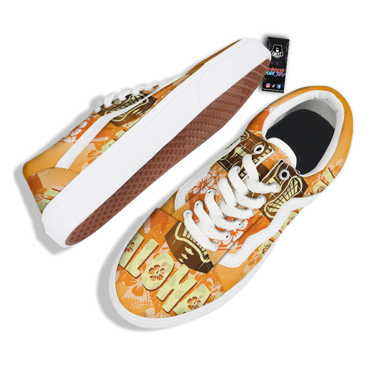 Tiki Aloha Print Skate Shoes-grizzshop