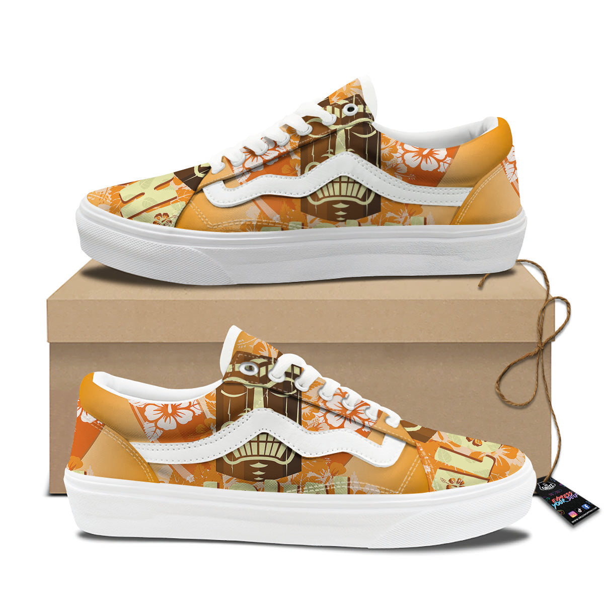 Tiki Aloha Print Skate Shoes-grizzshop