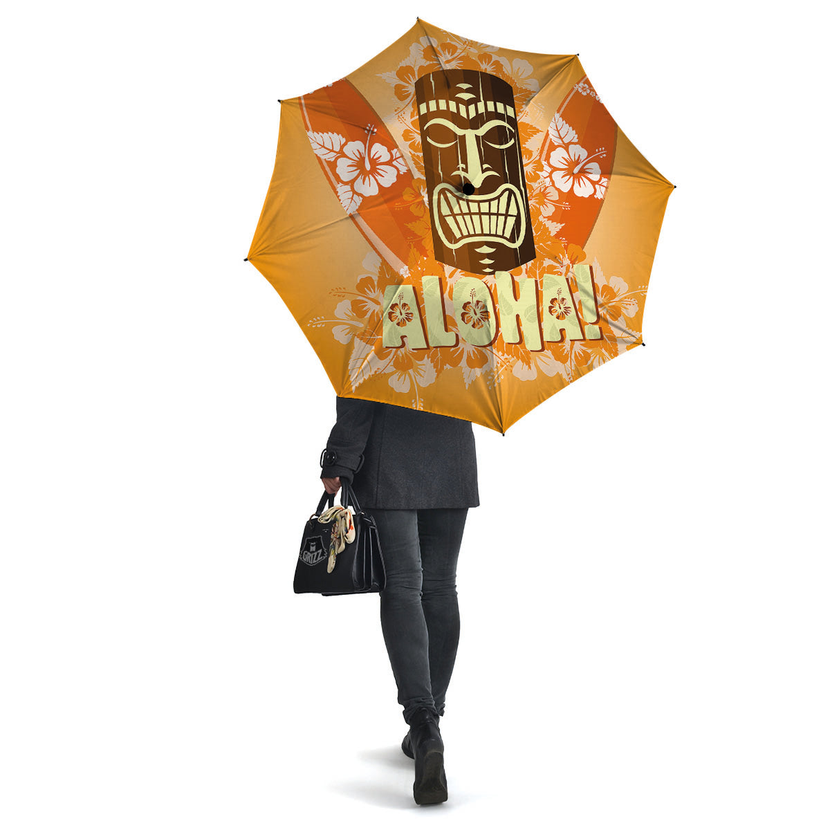 Tiki Aloha Print Umbrella-grizzshop