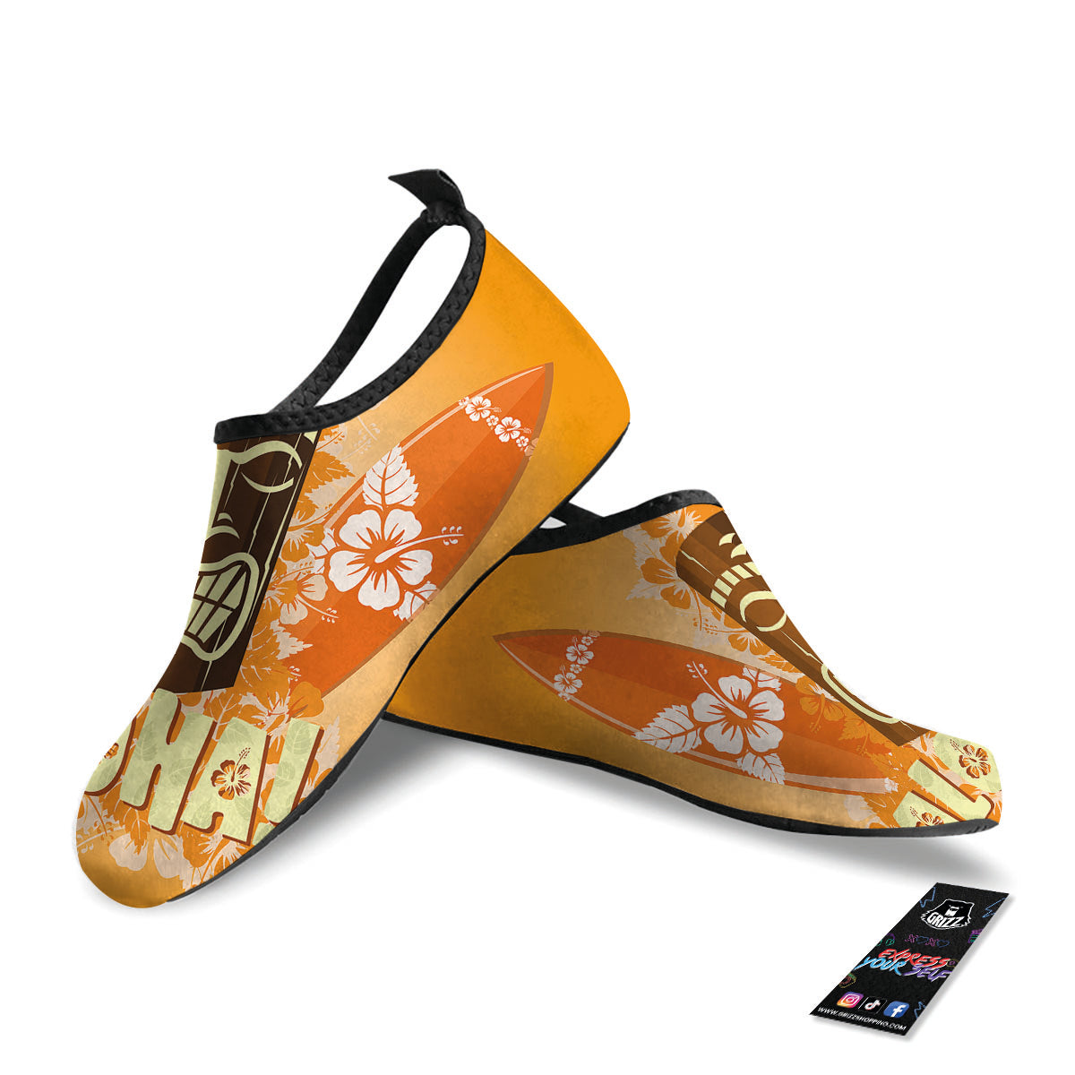 Tiki Aloha Print Water Shoes-grizzshop
