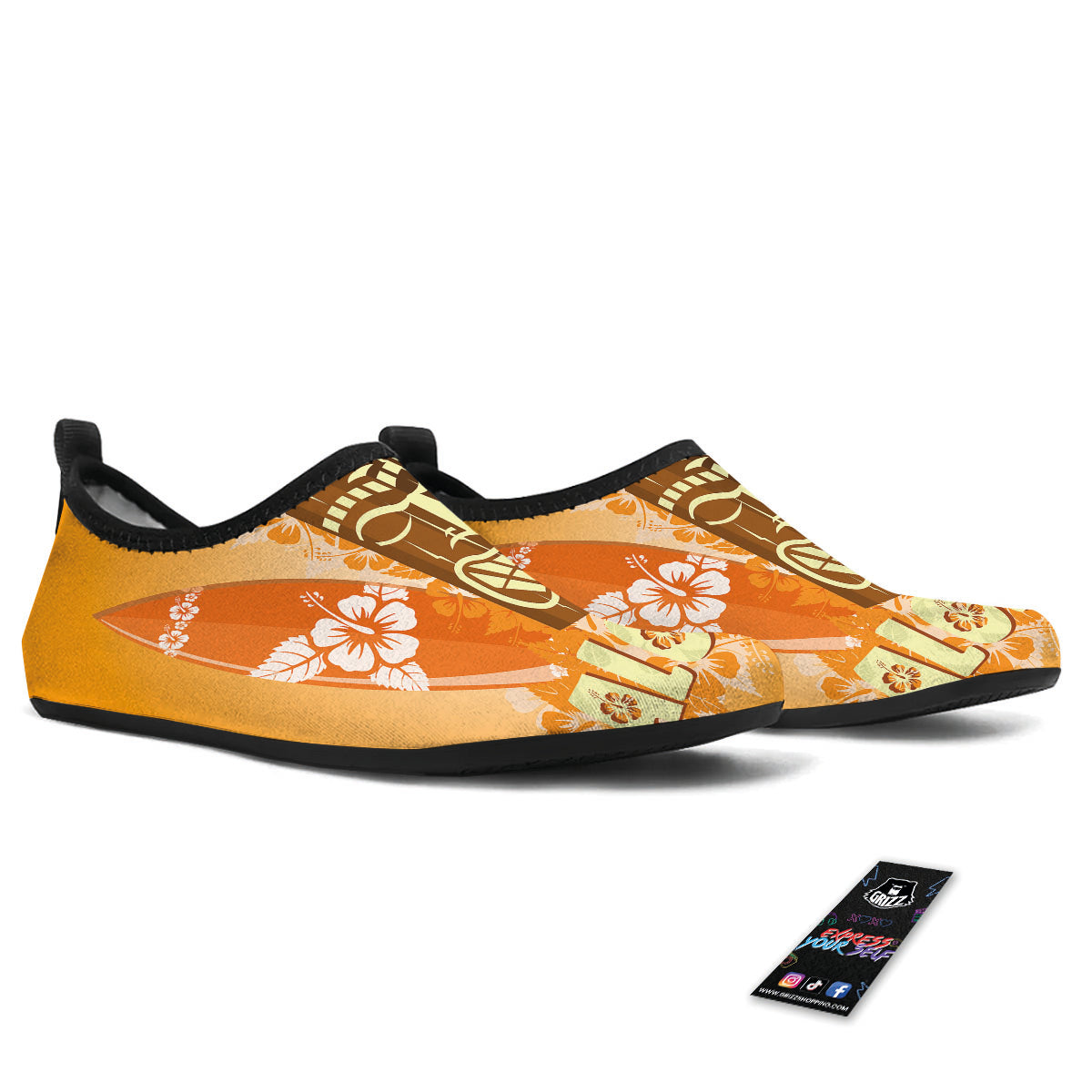 Tiki Aloha Print Water Shoes-grizzshop