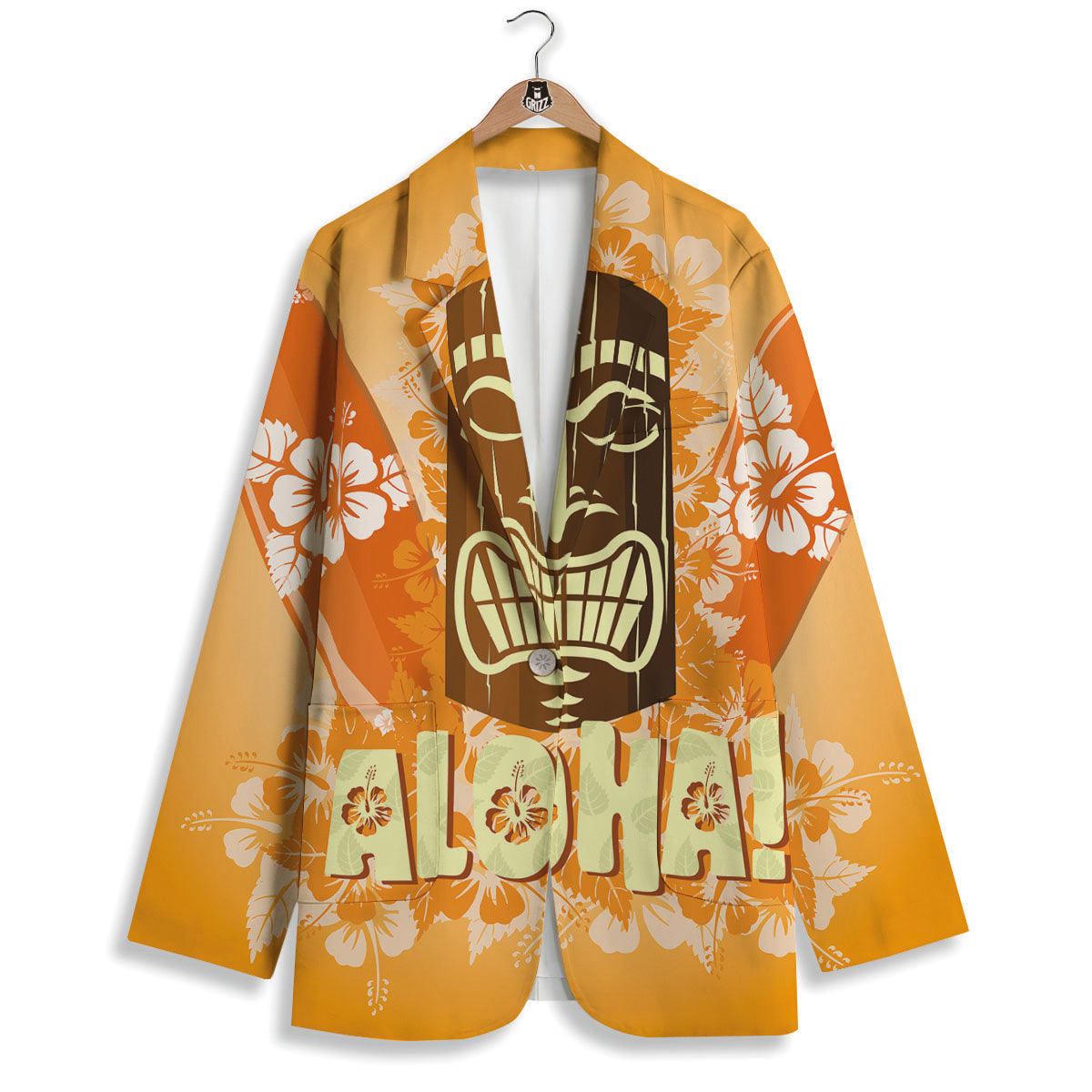 Tiki Aloha Print Women's Blazer-grizzshop