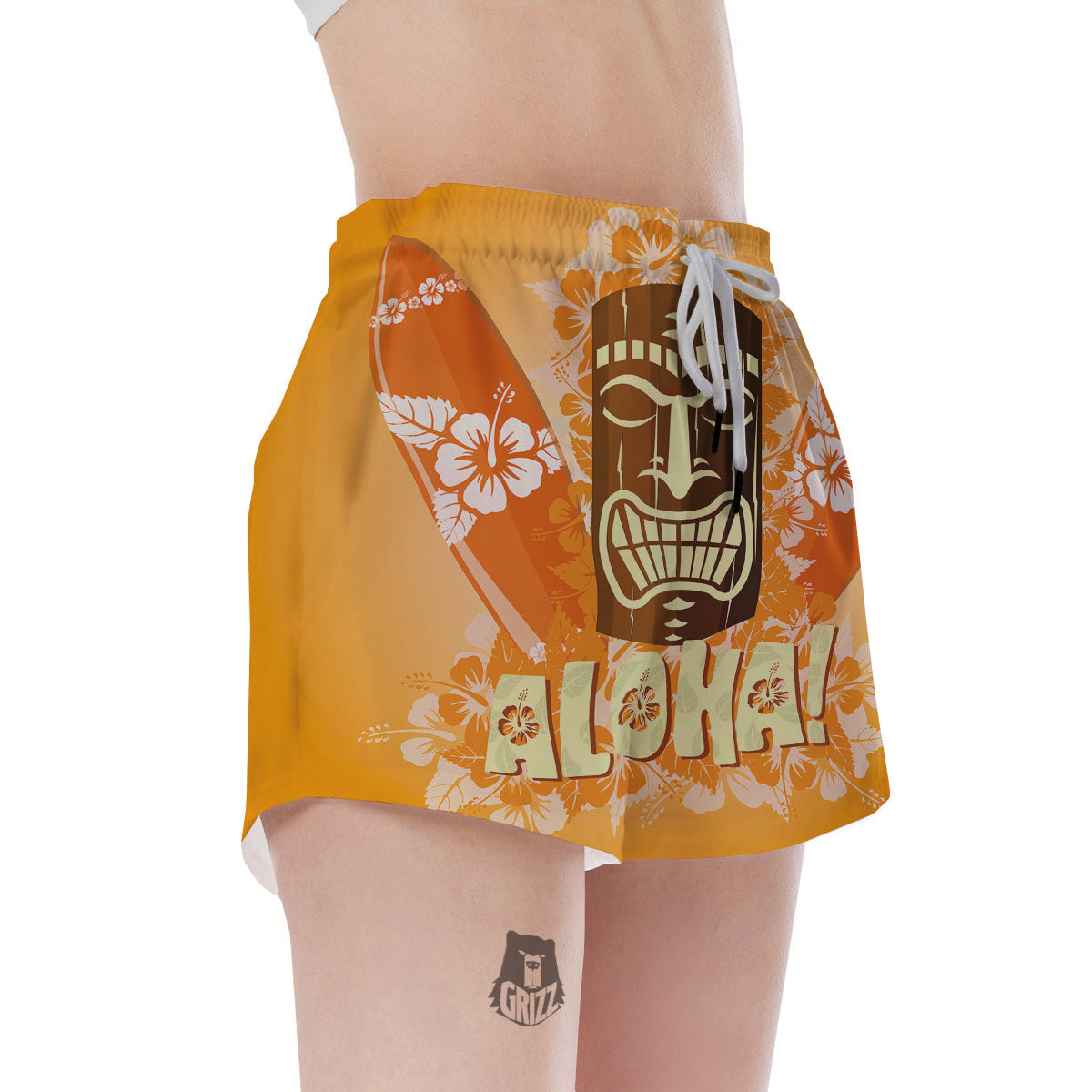 Tiki Aloha Print Women's Shorts-grizzshop
