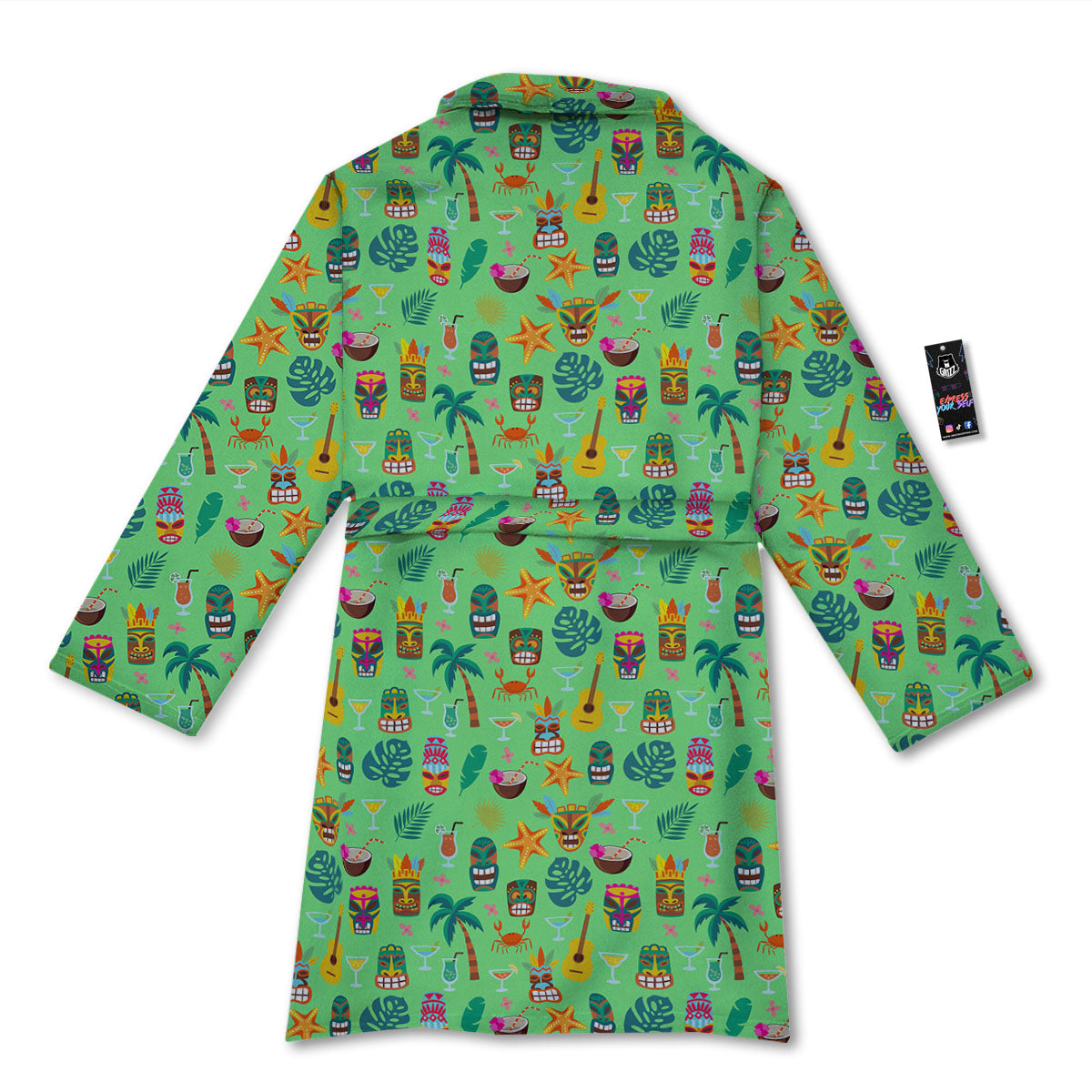 Tiki Colorful Print Pattern Bathrobe-grizzshop