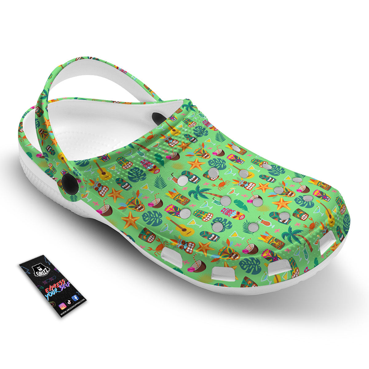 Tiki Colorful Print Pattern Clog-grizzshop