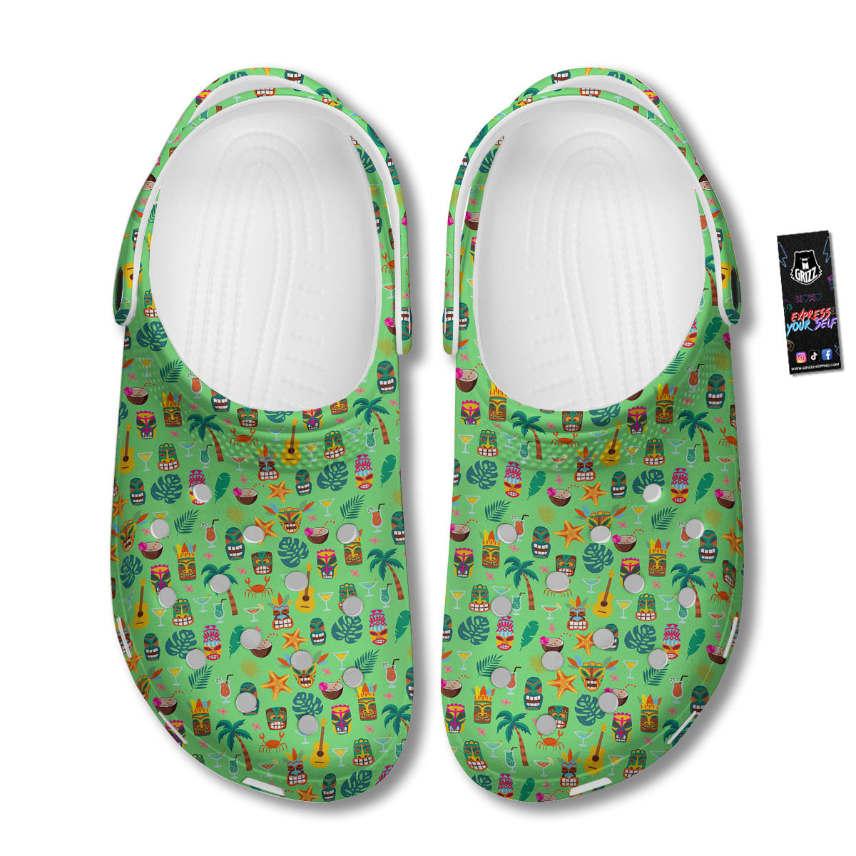 Tiki Colorful Print Pattern Clog-grizzshop