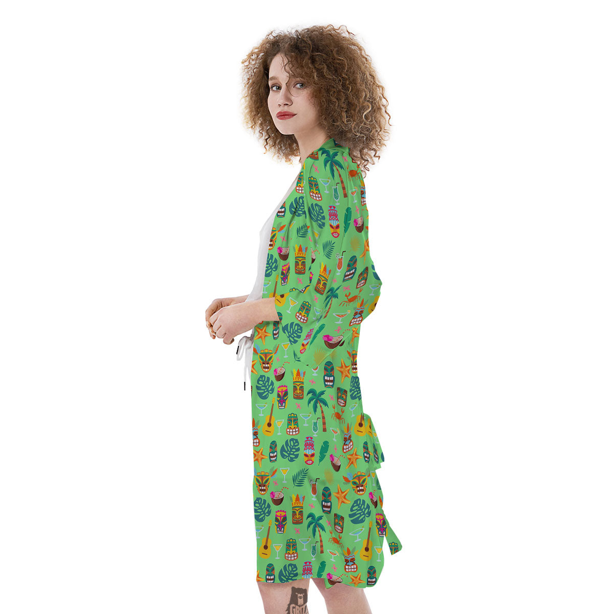 Tiki Colorful Print Pattern Kimono-grizzshop