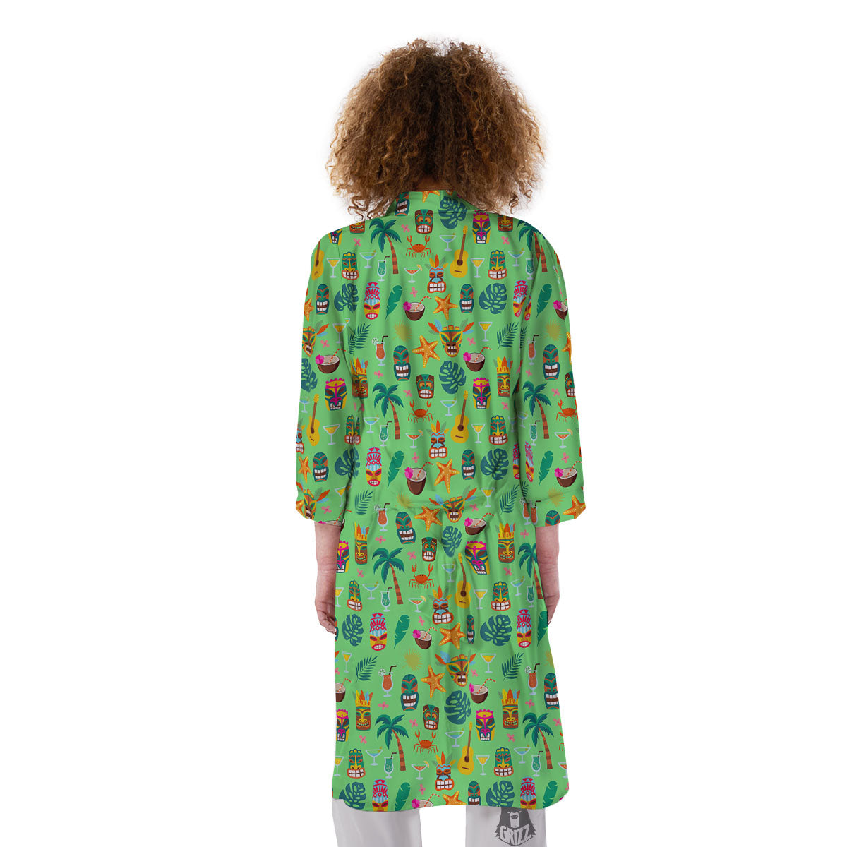 Tiki Colorful Print Pattern Kimono-grizzshop
