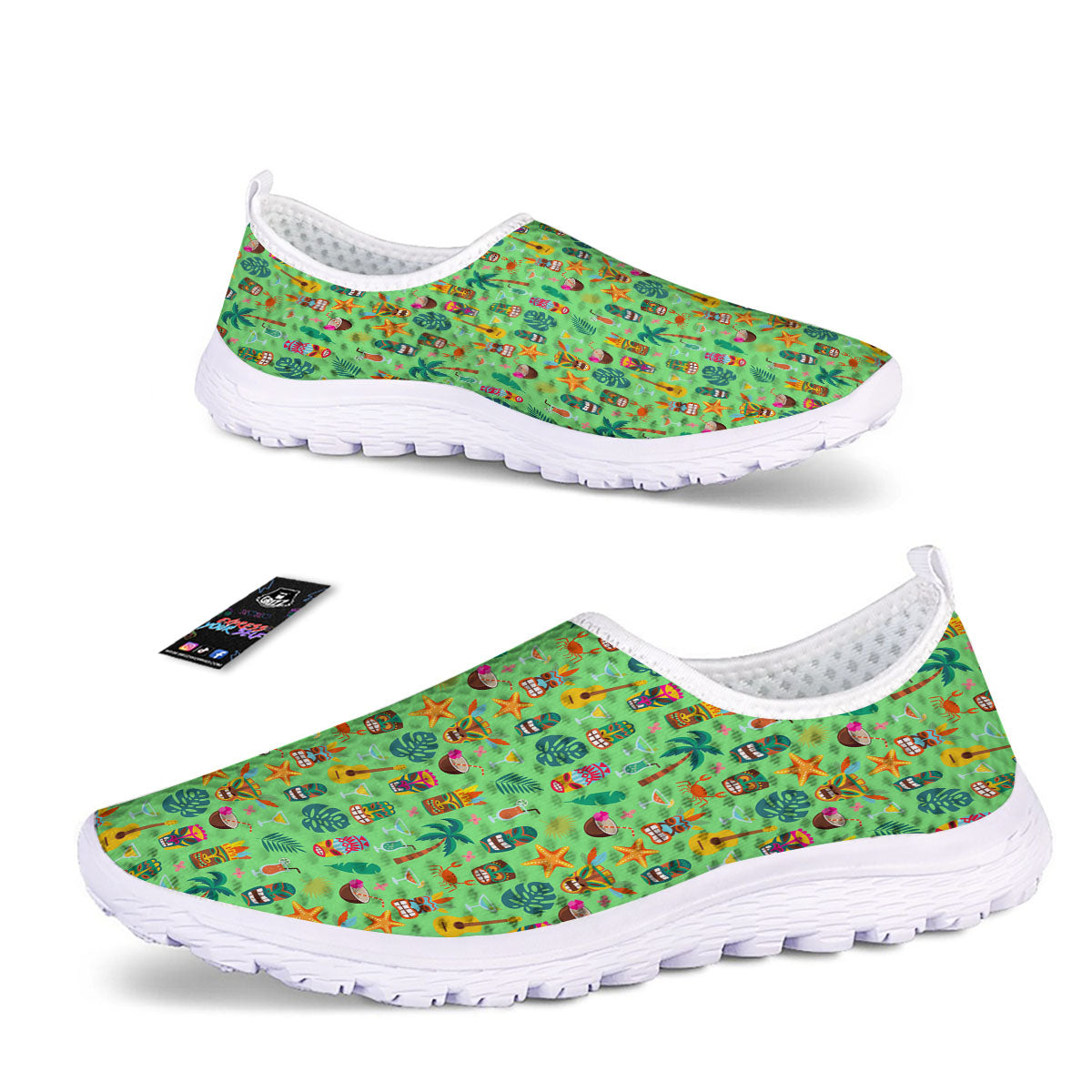Tiki Colorful Print Pattern Nurse Shoes-grizzshop