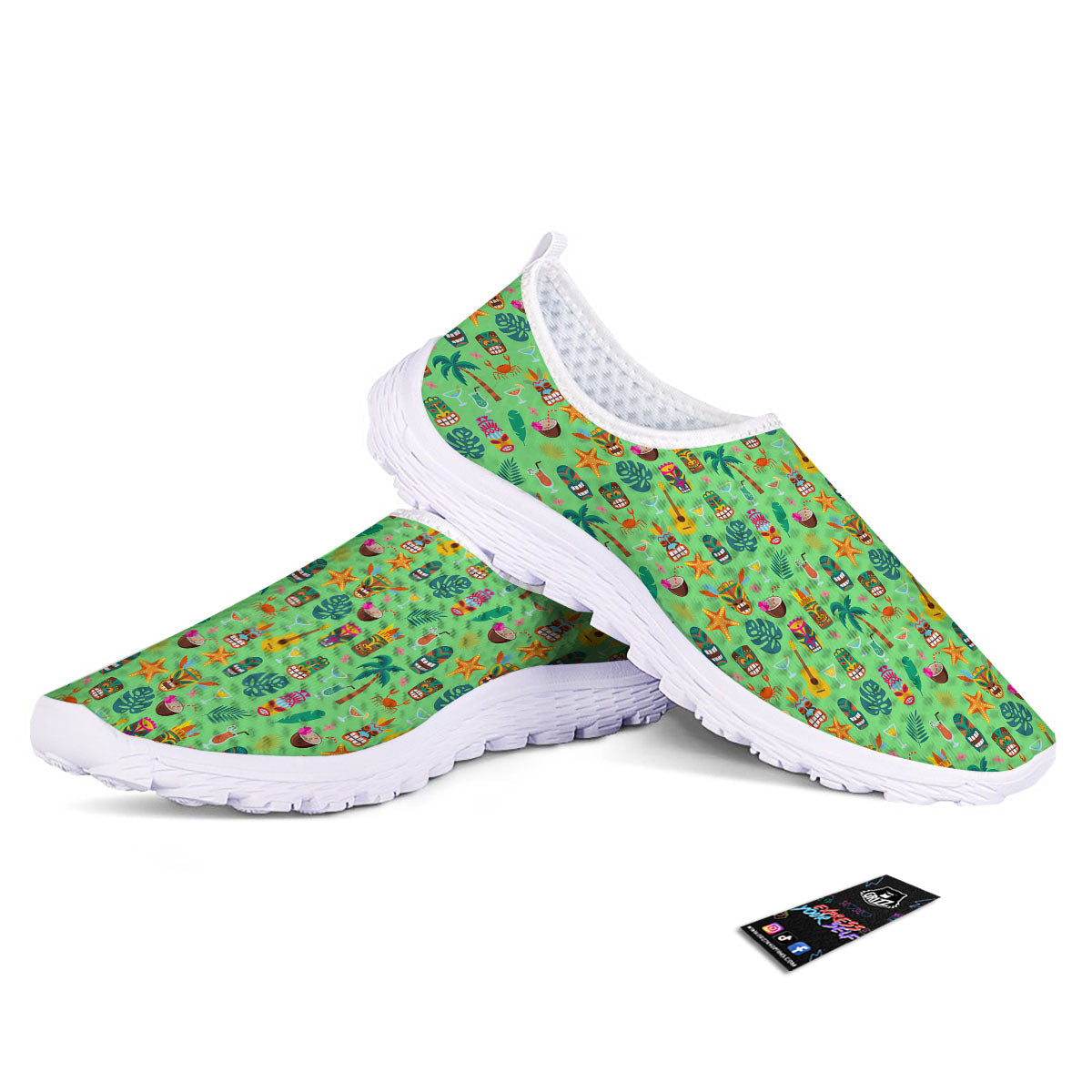 Tiki Colorful Print Pattern Nurse Shoes-grizzshop