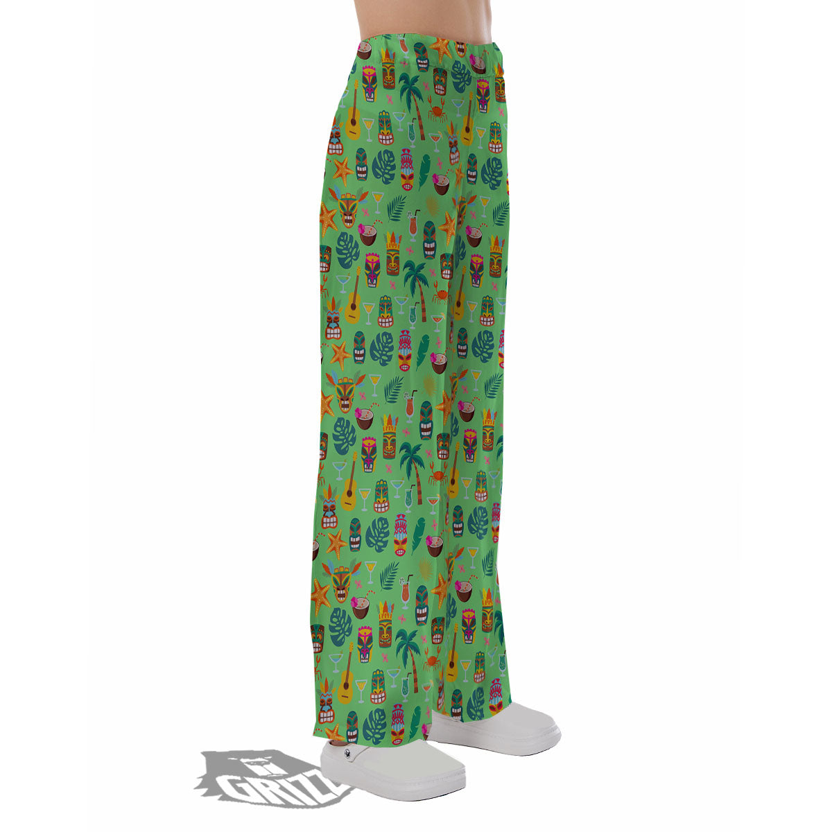 Tiki Colorful Print Pattern Pajama Pants-grizzshop