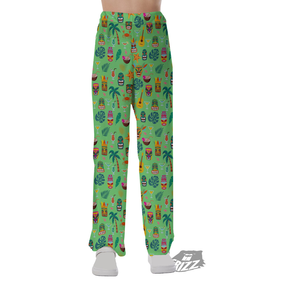 Tiki Colorful Print Pattern Pajama Pants-grizzshop