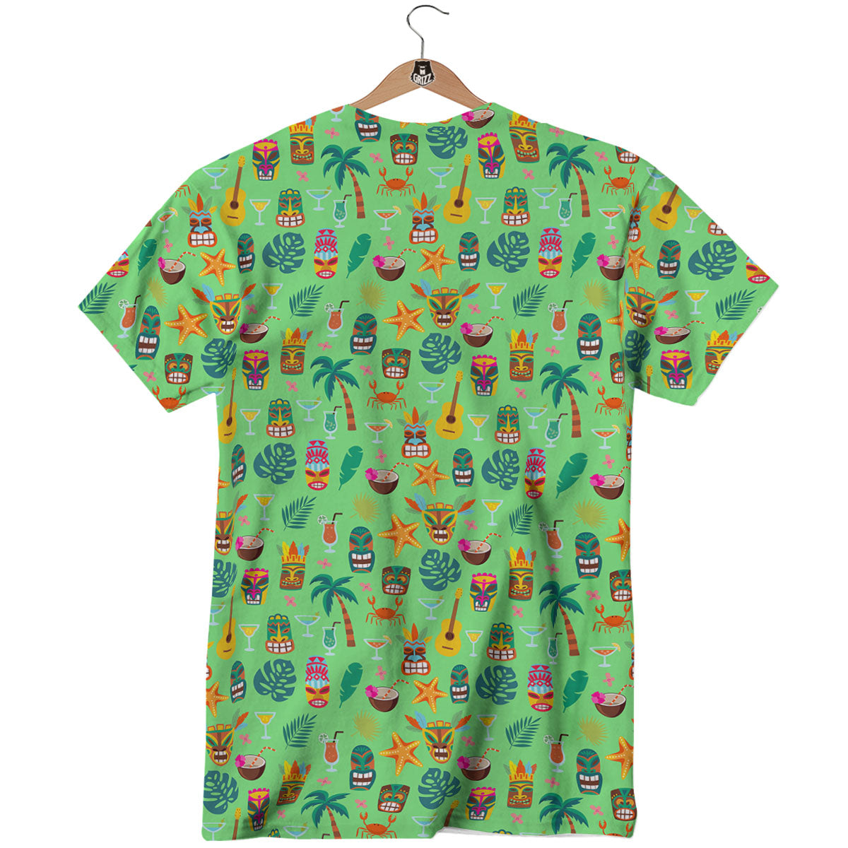 Tiki Colorful Print Pattern T-Shirt-grizzshop