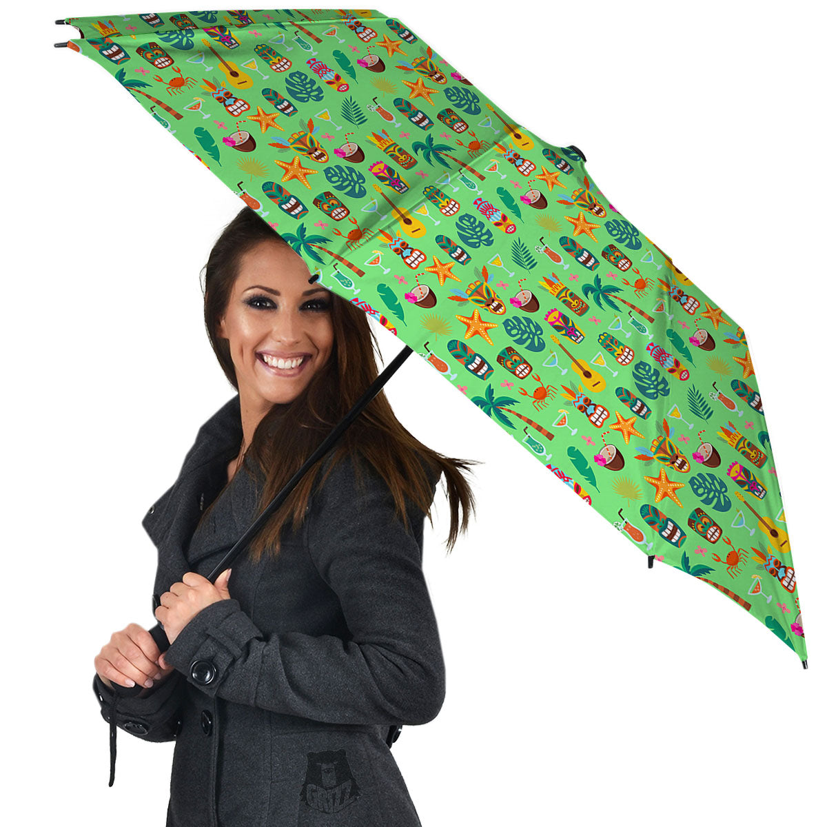 Tiki Colorful Print Pattern Umbrella-grizzshop