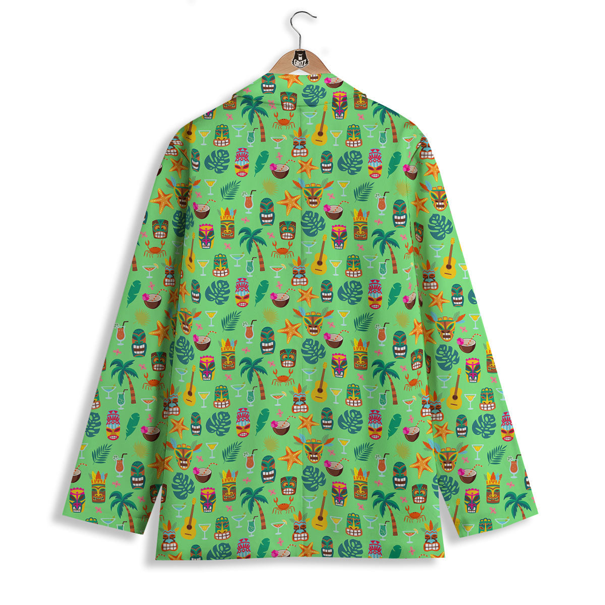Tiki Colorful Print Pattern Women's Blazer-grizzshop