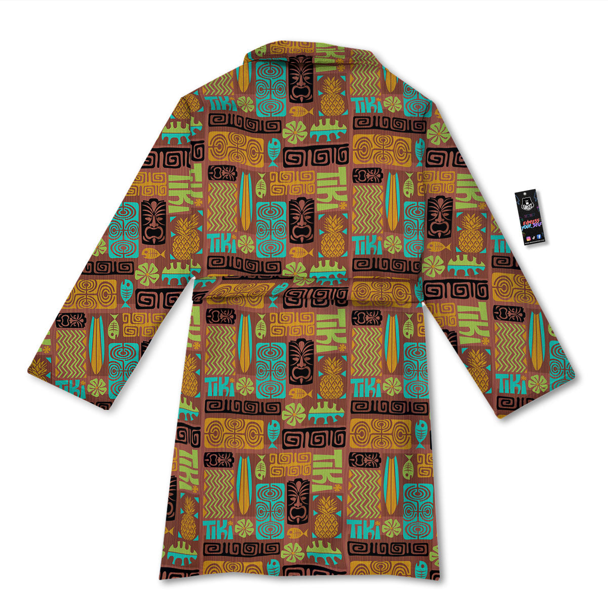Tiki Ethnic Print Pattern Bathrobe-grizzshop