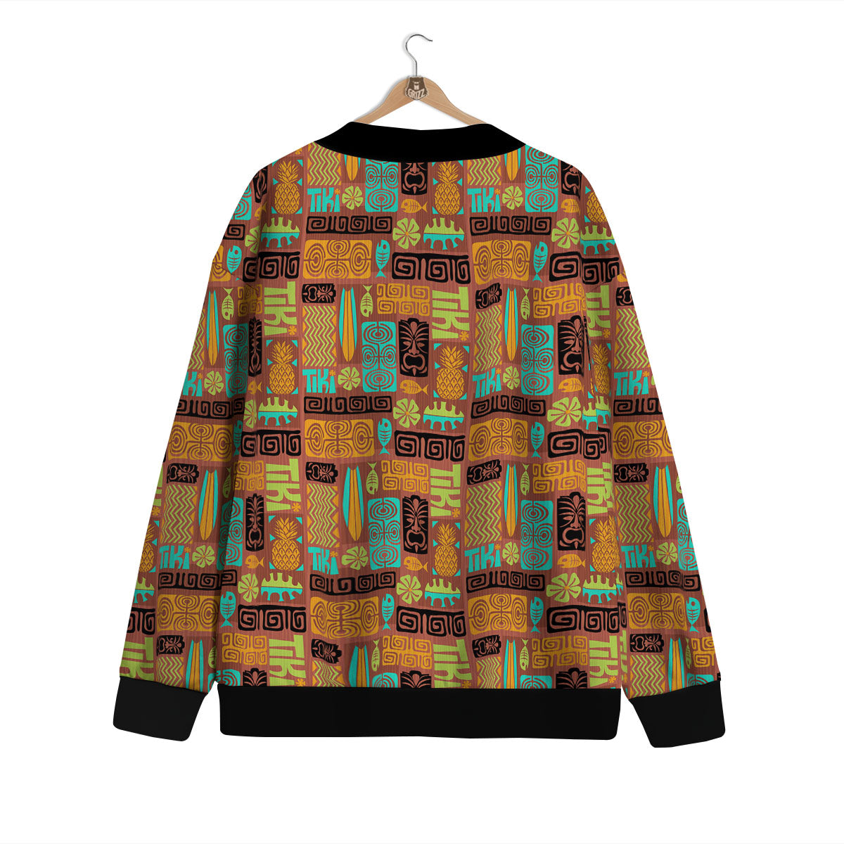 Tiki Ethnic Print Pattern Cardigan-grizzshop