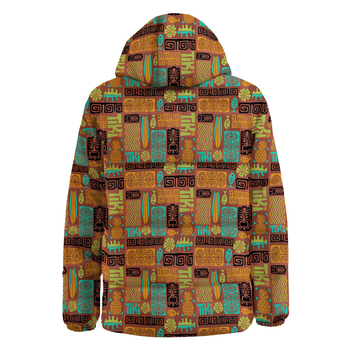 Tiki Ethnic Print Pattern Down Jacket-grizzshop