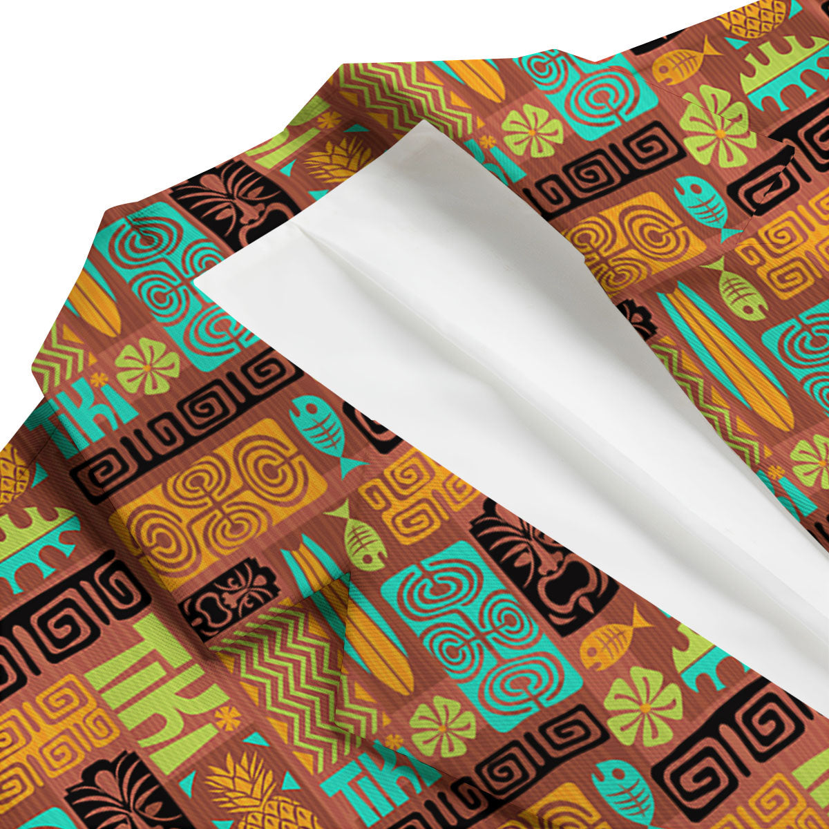 Tiki Ethnic Print Pattern Men's Blazer-grizzshop