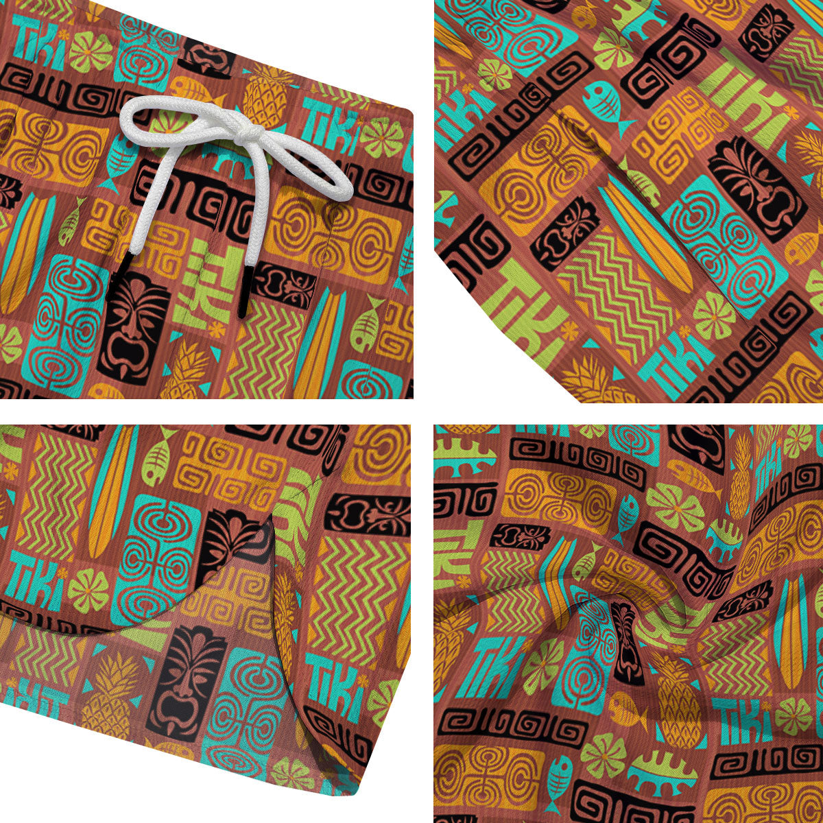 Tiki Ethnic Print Pattern Men's Running Shorts-grizzshop