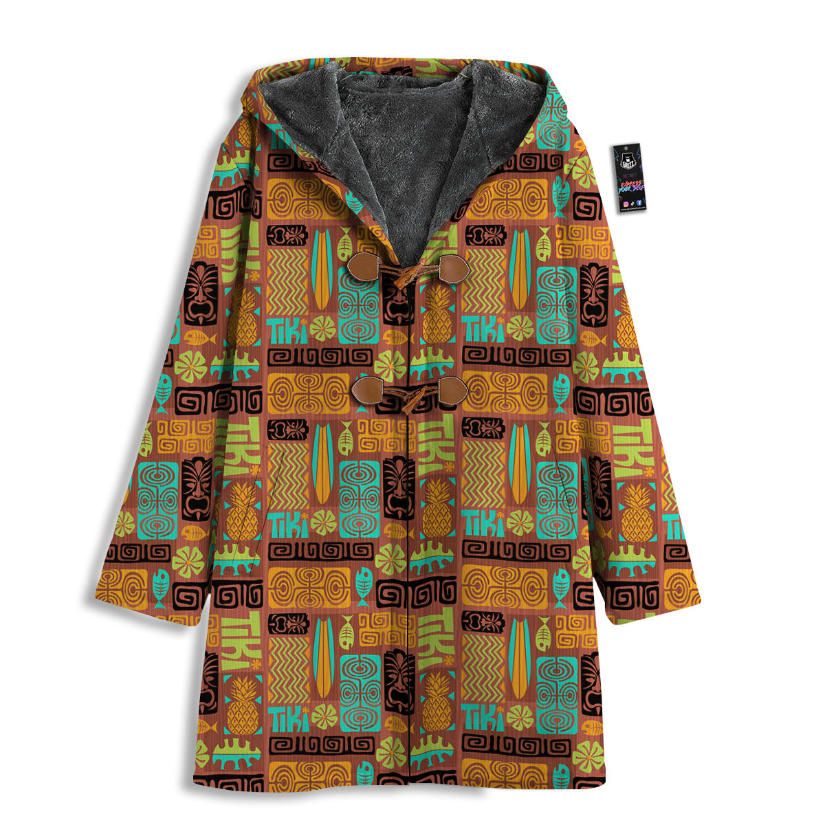 Tiki Ethnic Print Pattern Men's Windbreaker Jacket-grizzshop