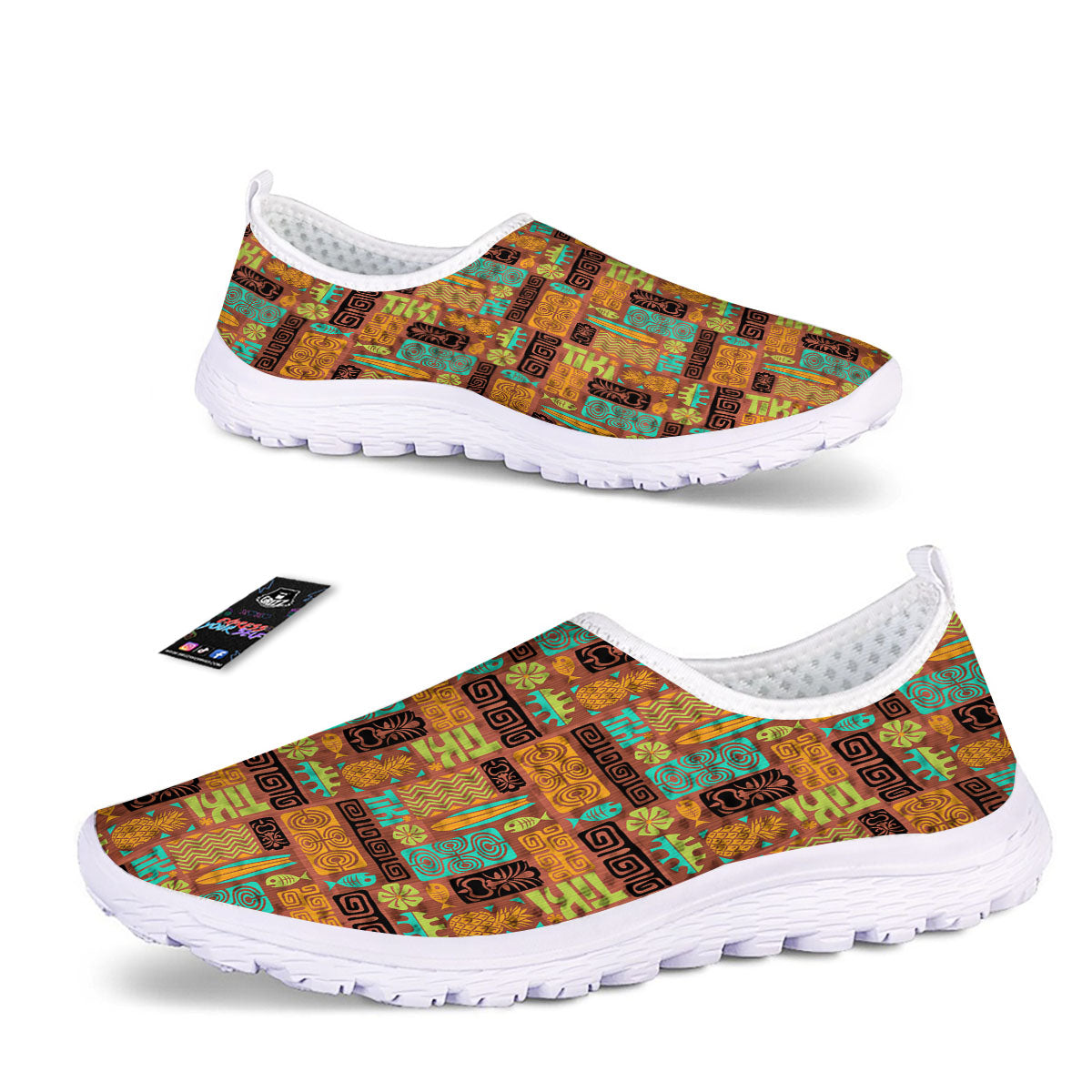 Tiki Ethnic Print Pattern Nurse Shoes-grizzshop