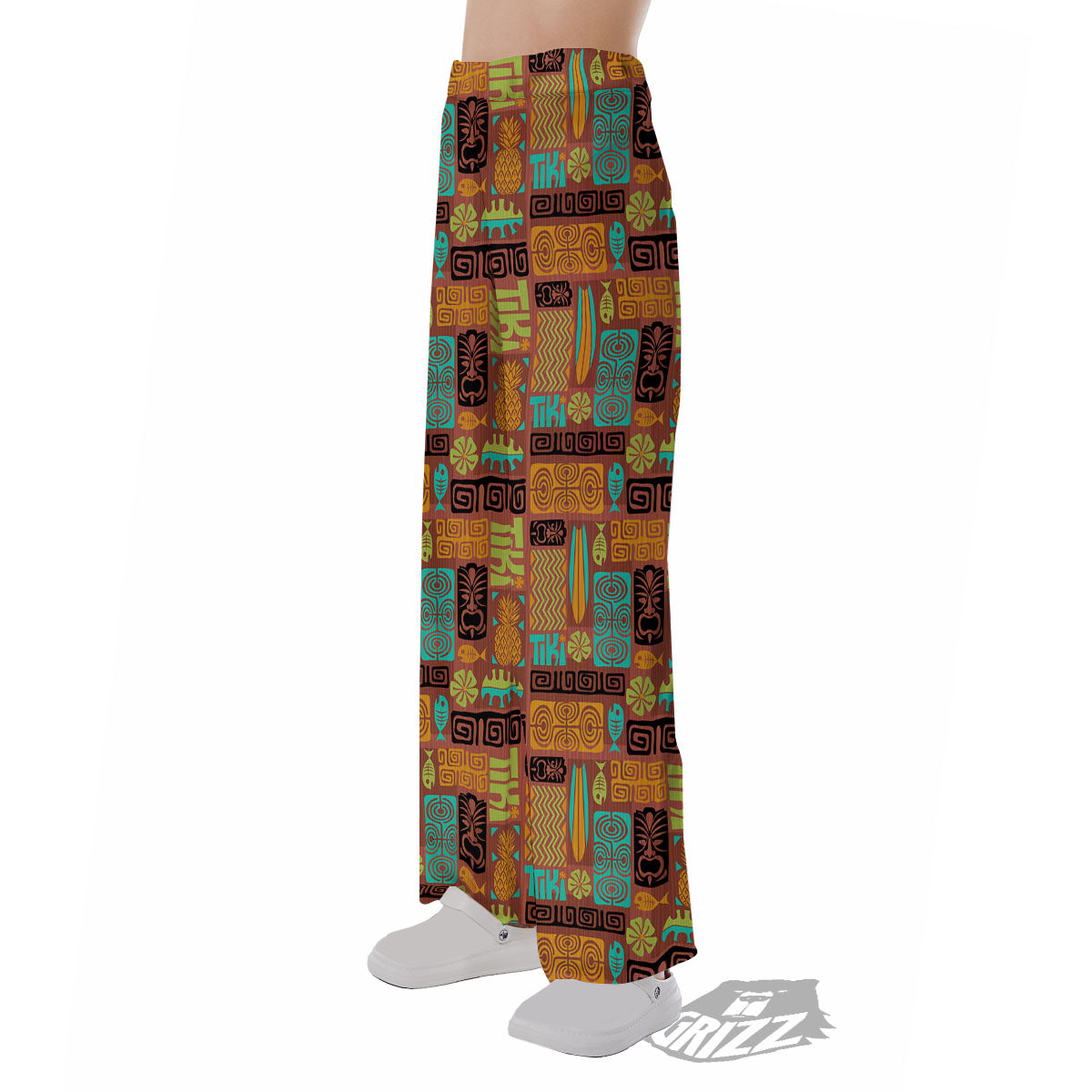 Tiki Ethnic Print Pattern Pajama Pants-grizzshop