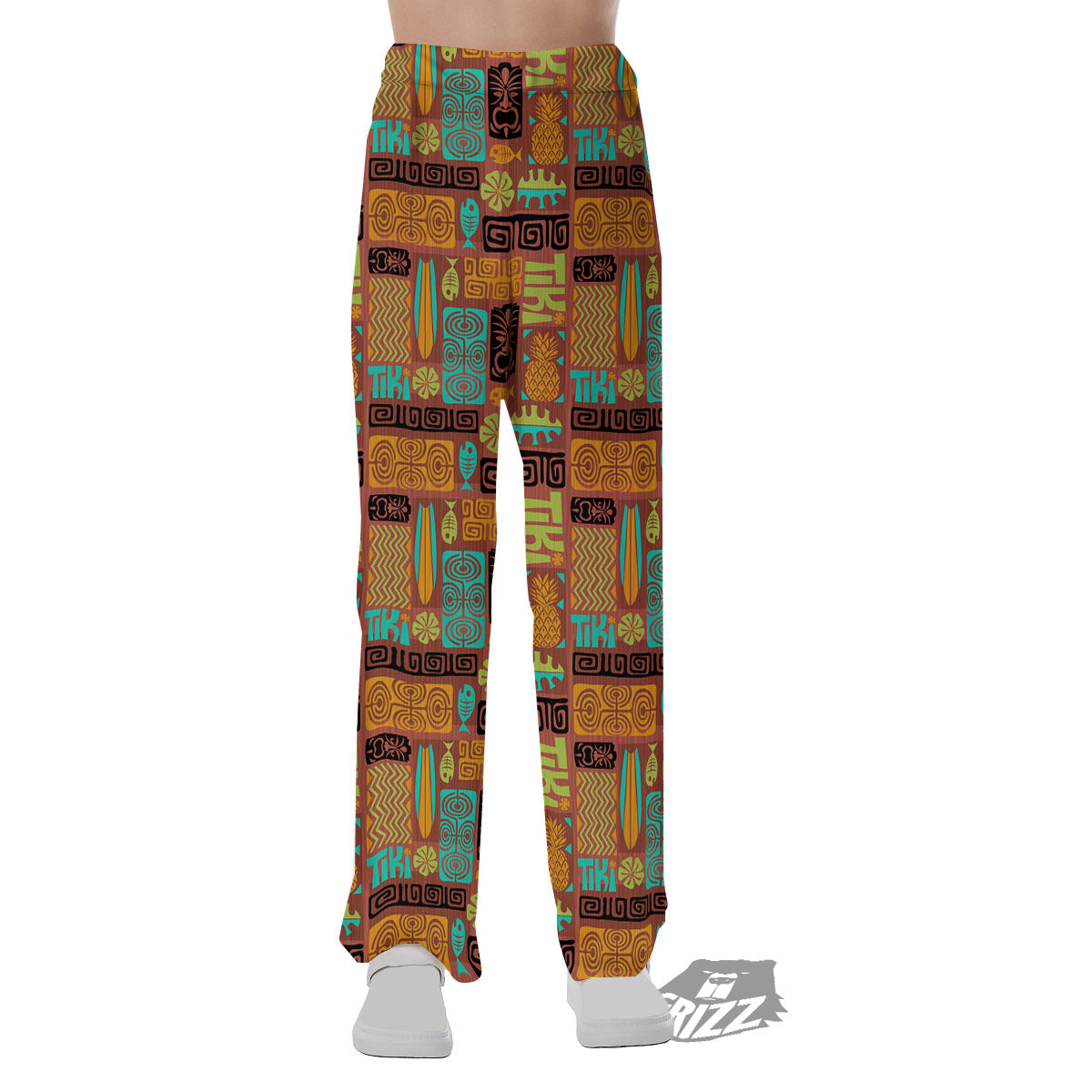 Tiki Ethnic Print Pattern Pajama Pants-grizzshop